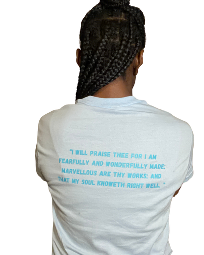 'WONDERFULLY MADE' sky blue T-shirt